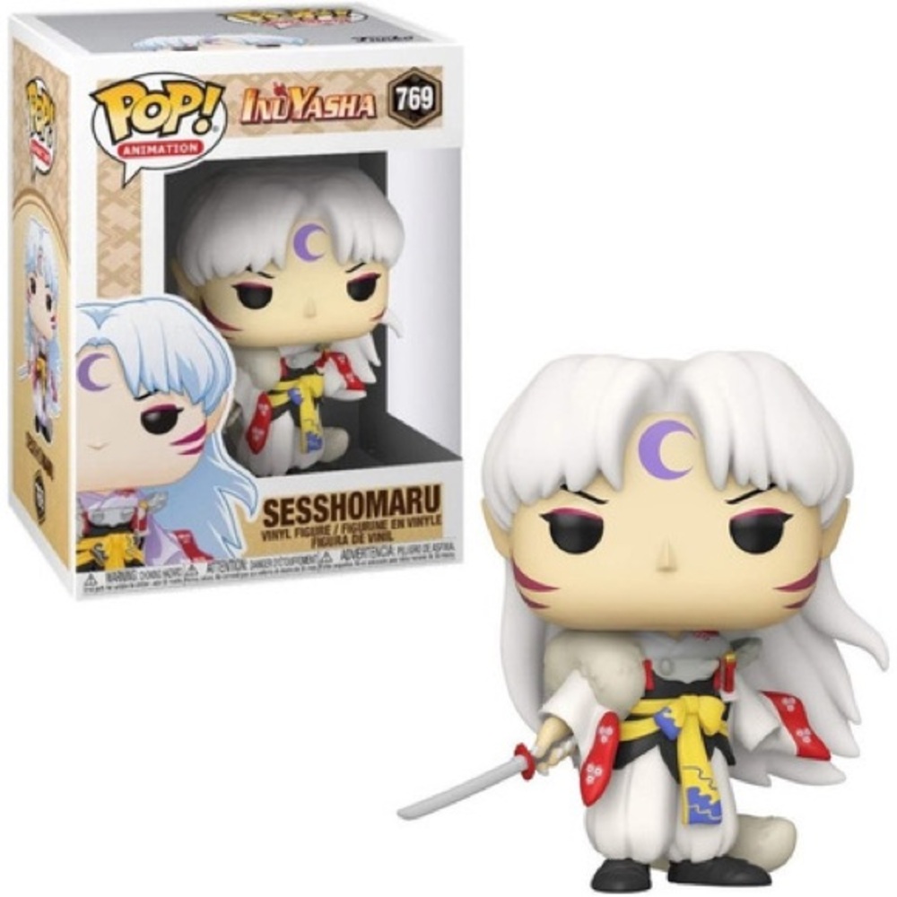 Funko Sesshomaru Figure with White Hair and Colorful Robe